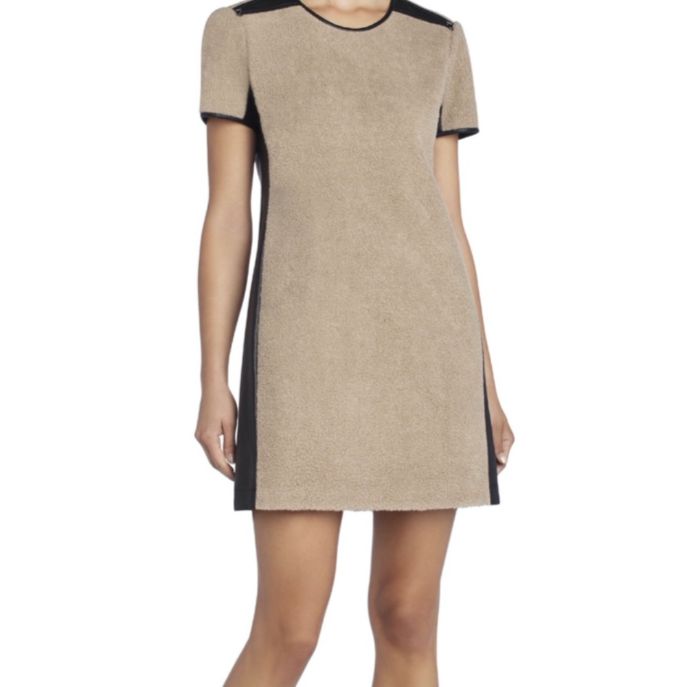 BCBG Mini Dress Shearling + Leather